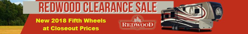 Redwood Fifth Wheel RV 2018 Clearance Sale